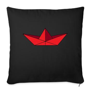 Papier expédié rouge - Housse de coussin décorative 45 x 45 cm - noir - Devant