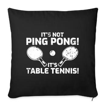 Blague sur le tennis de table - Housse de coussin décorative 45 x 45 cm - noir - Devant