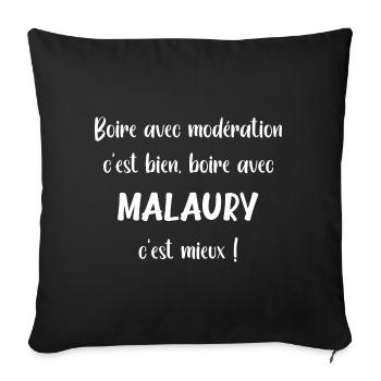 Boire avec Malaury - Housse de coussin décorative 45 x 45 cm - noir - Devant