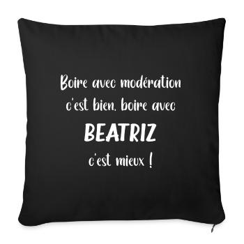 Boire avec Beatriz - Housse de coussin décorative 45 x 45 cm - noir - Devant
