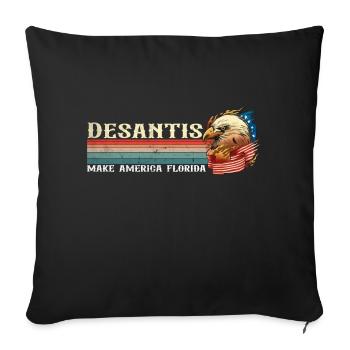 Vintage Distressed Desantis 2024 Election - Housse de coussin décorative 45 x 45 cm - noir - Devant