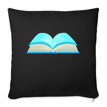 Buch Lesen Geschenk Leser Buchliebhaber Bücher - Sofakissenbezug 45 x 45 cm - Schwarz - Vorne