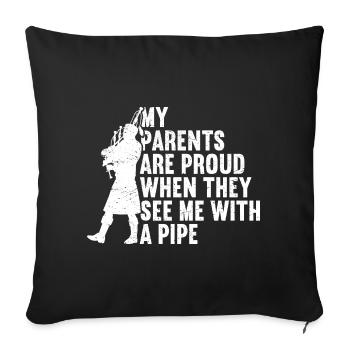 Bagpipe Bagpiper Bagpipes - Sofa pillowcase 17,3'' x 17,3'' (45 x 45 cm) - black - Front