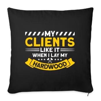 Flooring Flooring Installer Tiler Flooring - Sofa pillowcase 17,3'' x 17,3'' (45 x 45 cm) - black - Front