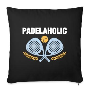 Padel Tennis Padelaholic - Housse de coussin décorative 45 x 45 cm - noir - Devant