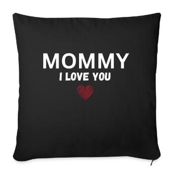 Maman je t’aime - Housse de coussin décorative 45 x 45 cm - noir - Devant