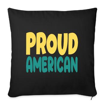 Pround typograohy américaine - Housse de coussin décorative 45 x 45 cm - noir - Devant