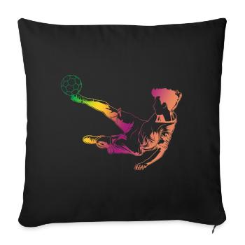 Fußball Skizze - Sofakissenbezug 45 x 45 cm - Schwarz - Vorne