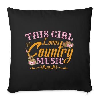 This Girl Loves Country Music - Sofa pillowcase 17,3'' x 17,3'' (45 x 45 cm) - black - Front