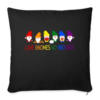 LOVE LGBT Rainbow Gnomes LGBTQ Couple Squad Gay - Sofa pillowcase 17,3'' x 17,3'' (45 x 45 cm) - black - Front