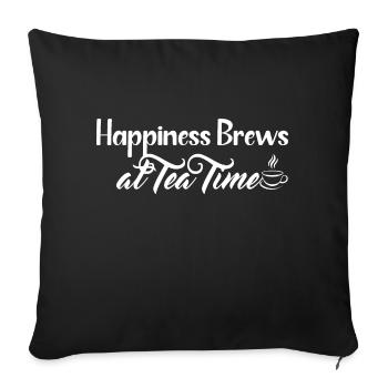 Tea Time Design for Darks Tchirts - Sofa pillowcase 17,3'' x 17,3'' (45 x 45 cm) - black - Front