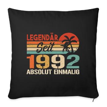 Original 1992 Jahrgang Vintage Geburtstag 1992 - Sofakissenbezug 45 x 45 cm - Schwarz - Vorne