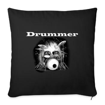 Batteur blanc - Housse de coussin décorative 45 x 45 cm - noir - Devant