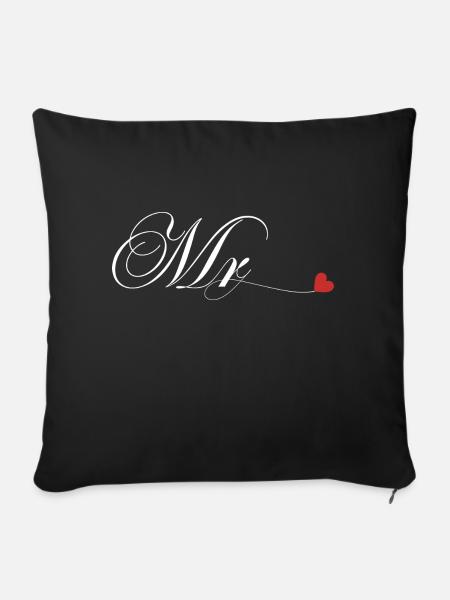Passendes Ehepaar T-Shirt für Herrn und Frau - Sofakissenbezug 45 x 45 cm - Schwarz