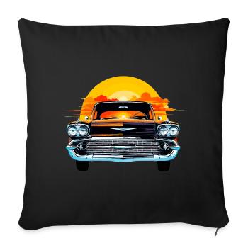Sun Set Chevy - Sofa pillowcase 17,3'' x 17,3'' (45 x 45 cm) - black - Front