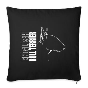 Anglais Bull Terrier Profil Chiens Chien Wilsigns - Housse de coussin décorative 45 x 45 cm - noir - Devant
