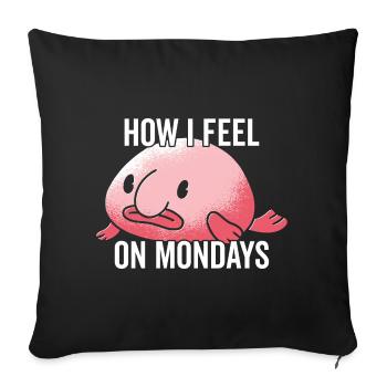 niedliche blobfish kleidung für Montagshasser - Sofakissenbezug 45 x 45 cm - Schwarz - Vorne