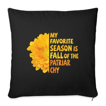 Ma saison préférée est la chute du patriarcat - Housse de coussin décorative 45 x 45 cm - noir - Devant