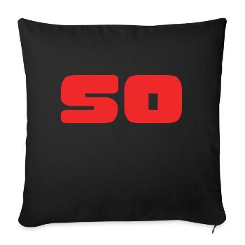 50. 50 ANS. 50e ANNIVERSAIRE. ANNIVERSAIRE 50 ANS. - Housse de coussin décorative 45 x 45 cm - noir - Devant