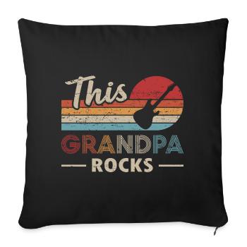 Ce grand-père Rocks Guitare Basse - Housse de coussin décorative 45 x 45 cm - noir - Devant
