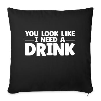 Le buveur de bière vintage ressemble à une boisson - Housse de coussin décorative 45 x 45 cm - noir - Devant