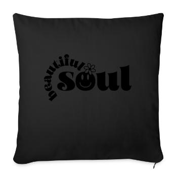beautiful soul / belle âme peace and love - Housse de coussin décorative 45 x 45 cm - noir - Devant