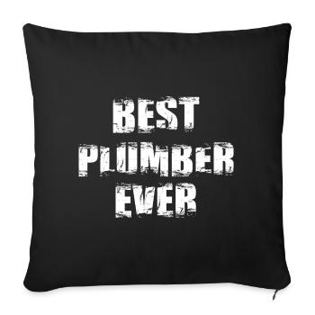 Meilleur plombier de tous les temps - Housse de coussin décorative 45 x 45 cm - noir - Devant