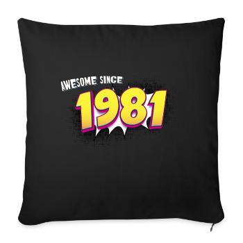 Rétro 42e anniversaire dans le style de bande dessinée Pop Art - Housse de coussin décorative 45 x 45 cm - noir - Devant