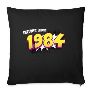 39e anniversaire rétro dans le style de bande dessinée Pop Art - Housse de coussin décorative 45 x 45 cm - noir - Devant