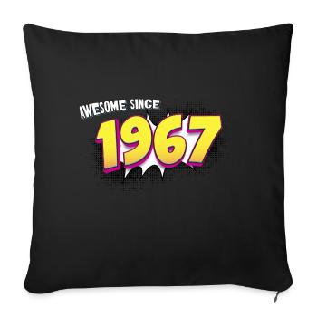 Retro 56th birthday in Pop Art Comic Book Style - Sofa pillowcase 17,3'' x 17,3'' (45 x 45 cm) - black - Front