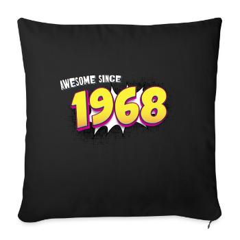 Rétro 55e anniversaire dans le Style de bande dessinée Pop Art - Housse de coussin décorative 45 x 45 cm - noir - Devant