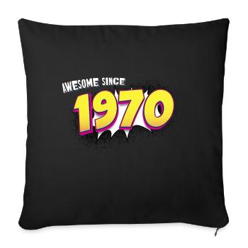 Rétro 53e anniversaire dans le Style de bande dessinée Pop Art - Housse de coussin décorative 45 x 45 cm - noir - Devant
