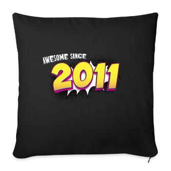 Rétro 12e anniversaire dans le style de bande dessinée Pop Art - Housse de coussin décorative 45 x 45 cm - noir - Devant