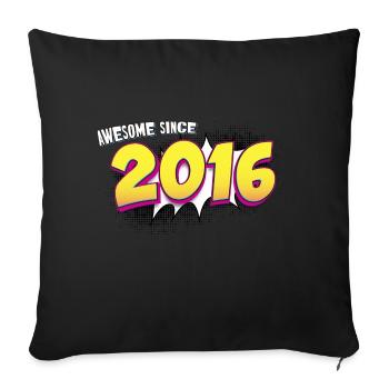 Retro 7th birthday in Pop Art Comic Book Style - Sofa pillowcase 17,3'' x 17,3'' (45 x 45 cm) - black - Front