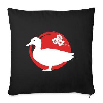 Silhouette De Canard Japonais - Housse de coussin décorative 45 x 45 cm - noir - Devant