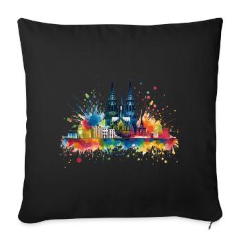 Cologne Kölle Carnival Gebützt Kölle Alaaf Jeck Party - Sofa pillowcase 17,3'' x 17,3'' (45 x 45 cm) - black - Front