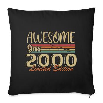 Legends were born in 2000 Vintage 2000 - Sofa pillowcase 17,3'' x 17,3'' (45 x 45 cm) - black - Front