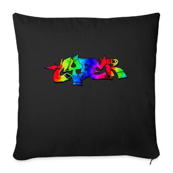 graffiti street art spray colors cool artist urban - Sofa pillowcase 17,3'' x 17,3'' (45 x 45 cm) - black - Front
