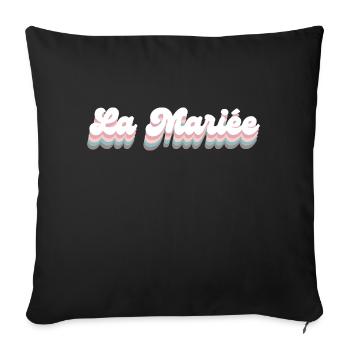 Die Retro-Braut - passendes T-Shirt - Sofakissenbezug 45 x 45 cm - Schwarz - Vorne