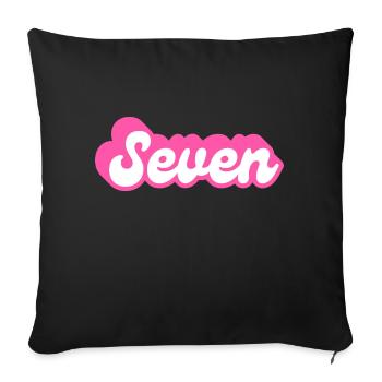 Seven birthday - 7th birthday retro pink - Sofa pillowcase 17,3'' x 17,3'' (45 x 45 cm) - black - Front