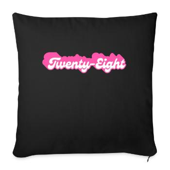 twenty-eight birthday -28e anniversaire rétro rose - Housse de coussin décorative 45 x 45 cm - noir - Devant
