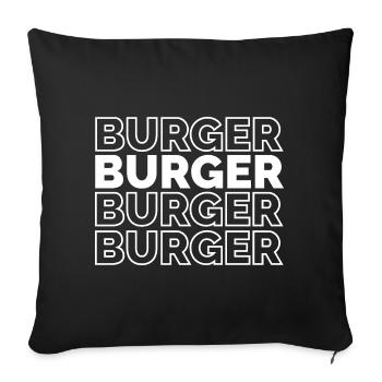 Burger Répétition Police Nourriture Délicieux Logo Icône - Housse de coussin décorative 45 x 45 cm - noir - Devant