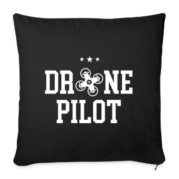 Pilote de drone - Housse de coussin décorative 45 x 45 cm - noir - Devant