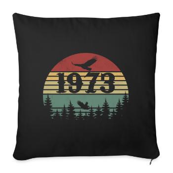1973 Vintage Cadeau D’anniversaire 1973 Retro 1973 - Housse de coussin décorative 45 x 45 cm - noir - Devant