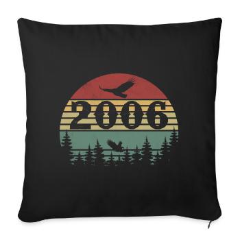 2006 Vintage Cadeau D’anniversaire 2006 Retro 2006 - Housse de coussin décorative 45 x 45 cm - noir - Devant