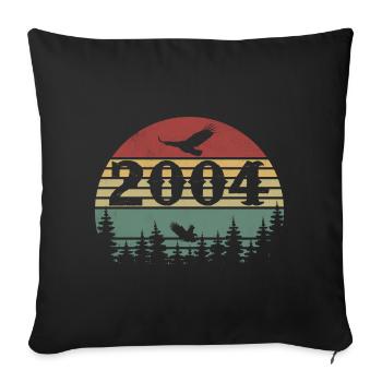 2004 Vintage Cadeau D’anniversaire 2004 Retro 2004 - Housse de coussin décorative 45 x 45 cm - noir - Devant