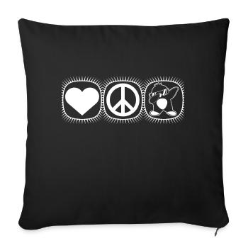 Amour Paix Pingouins Drôle Dab Cool Pingouin Dabbing - Housse de coussin décorative 45 x 45 cm - noir - Devant