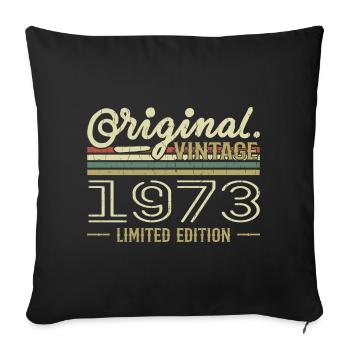 1973 Retro Birthday 1973 Original 1973 Vintage - Sofa pillowcase 17,3'' x 17,3'' (45 x 45 cm) - black - Front