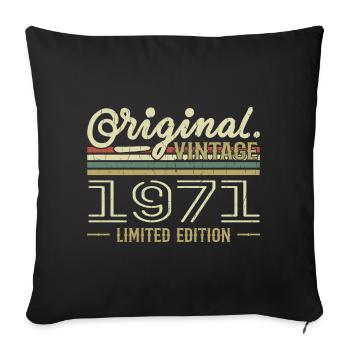1971 Retro Geburtstag 1971 Original 1971 Jahrgang - Sofakissenbezug 45 x 45 cm - Schwarz - Vorne