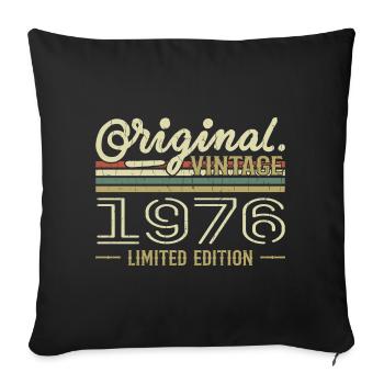 1976 Retro Birthday 1976 Original 1976 Vintage - Sofa pillowcase 17,3'' x 17,3'' (45 x 45 cm) - black - Front